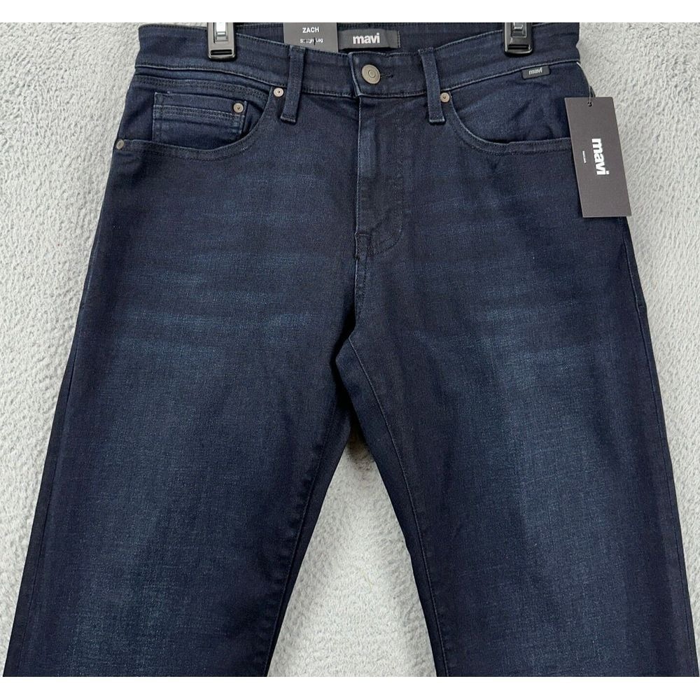 Mavi Zack Jeans Mens 31X34 Blue Straight Stretch Denim NEW